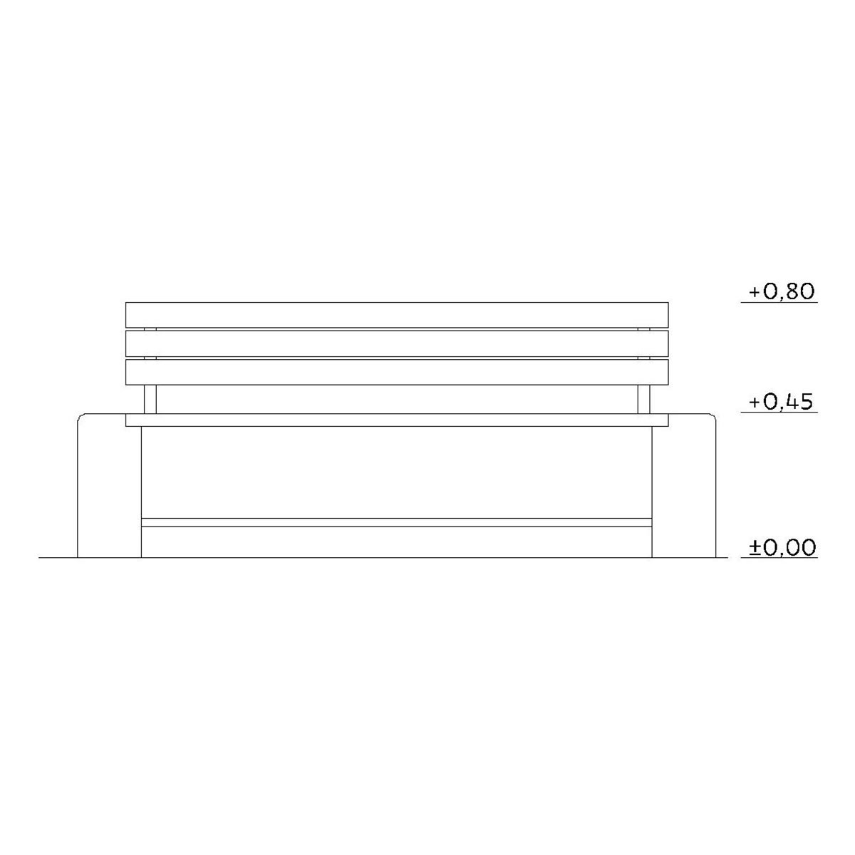 Betongbänk med ryggstöd av trä - 3