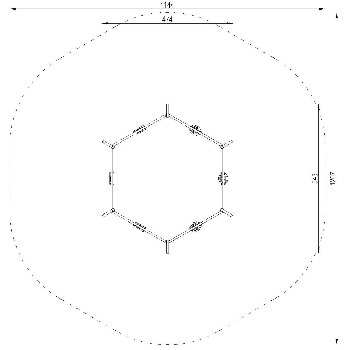 Hexagonal gungställning - 3