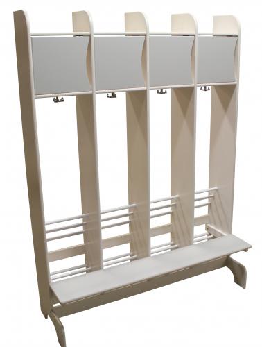 Troldegarderobe m/bænk 4 sekt. - 2