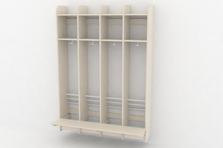 Troldegarderobe m/bænk 4 sekt.