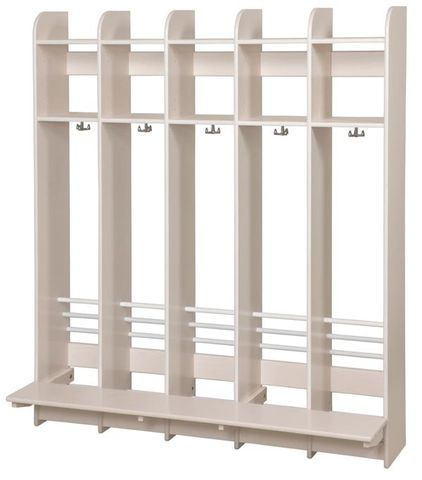 Troldegarderobe m/bænk 5 sekt. - 5