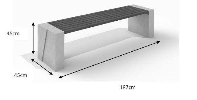 DECO vit betongbänk 10 - 3