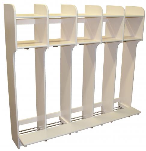 Skolegarderobe m/bænk 5 sekt. - 2
