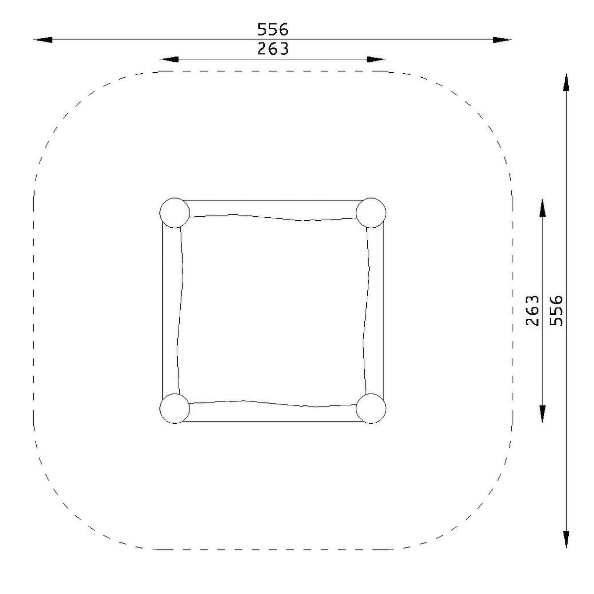 Sandkasse 2,5x2,5m - 2