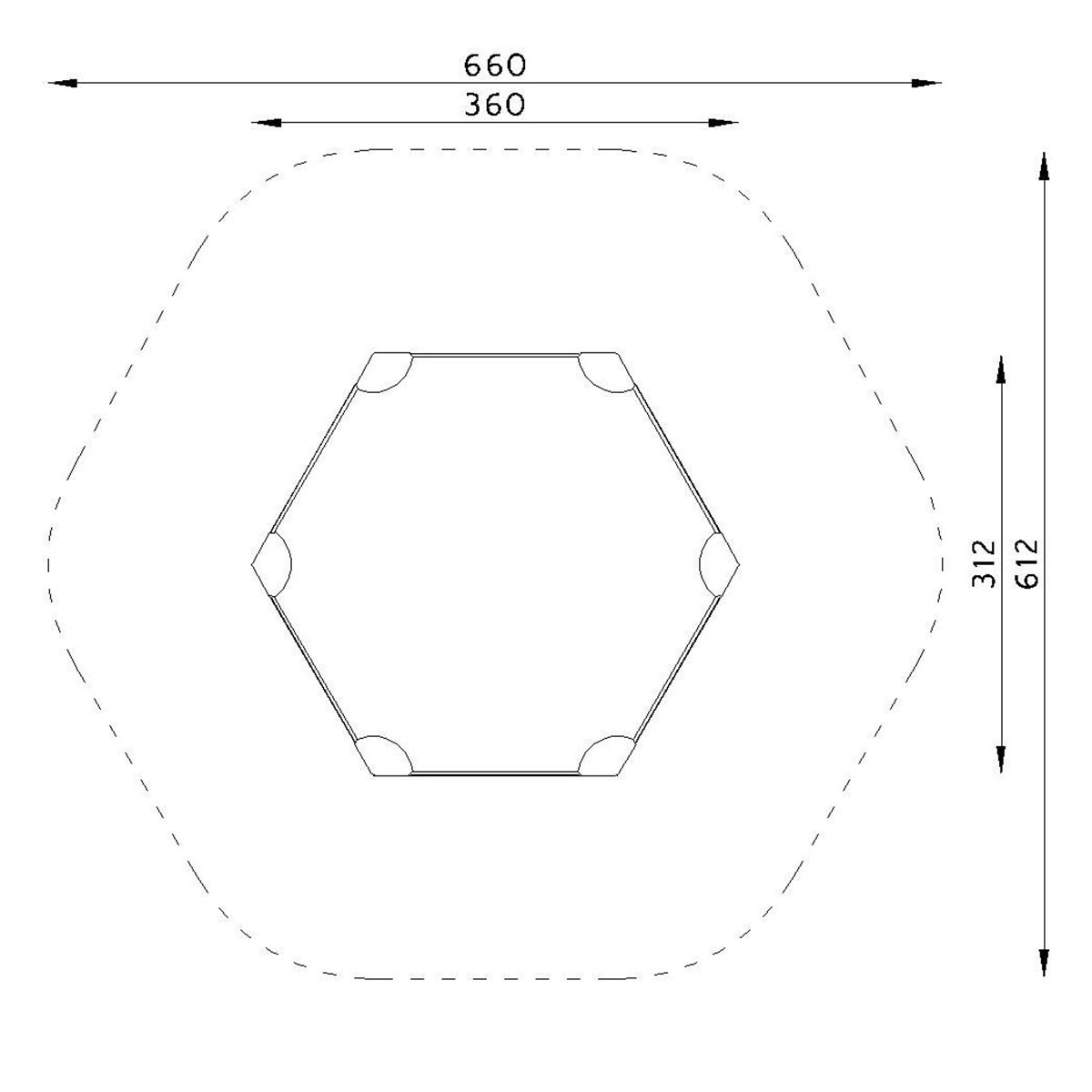 Sekskantet sandkasse Medium - 2