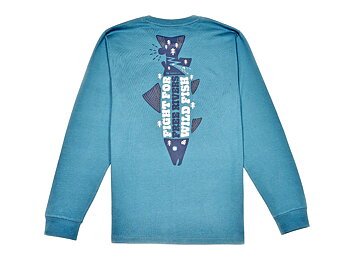 Mikael Frödin Free Rivers & Wild Fish' Long Sleeve - Earth Blue