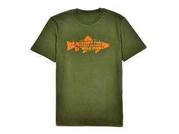 Mikael Frödin 'Free Rivers & Wild Fish T-Shirt - Khaki Green