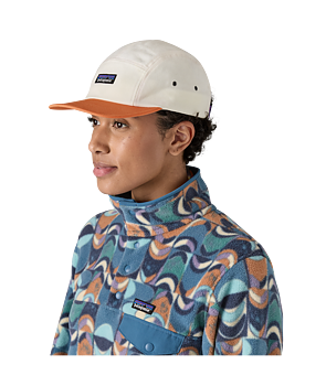 Patagonia P-6 Label Maclure Hat - Birch White w/Rock Melon
