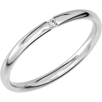 SR2008 - Smal Diamantring i vitguld