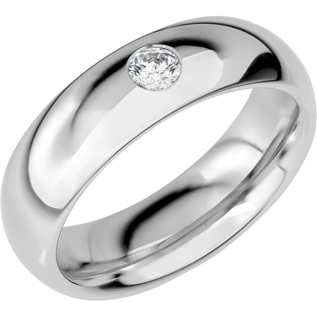 SR2049 - Bred diamantring i vitguld