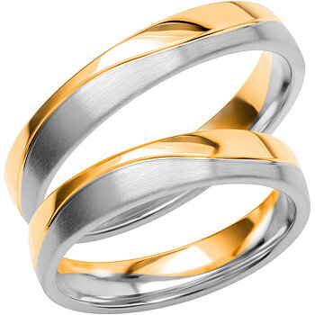 SR3018 - Flerfärgad ring i rödguld & vitguld