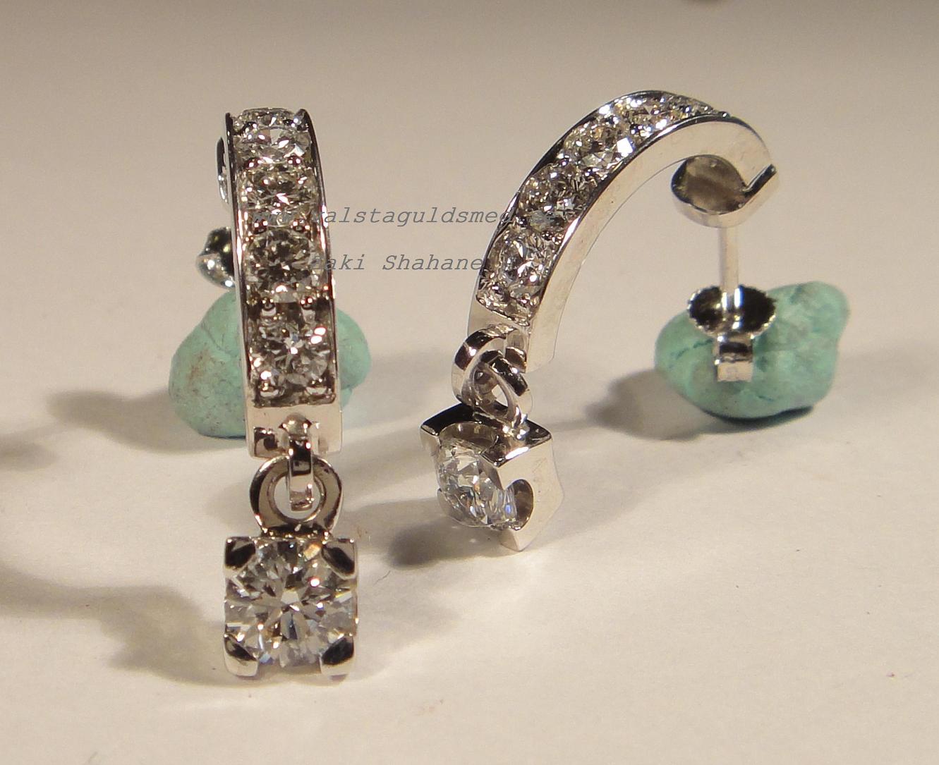 Egen design och egen tillverkning handgjorda Diamant örhänge 2.32ct - 2