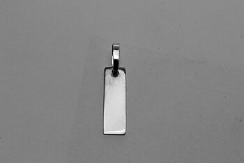 Gravyr bricka i silver med silver halsband Bredd* höjd : 5* 19 mm