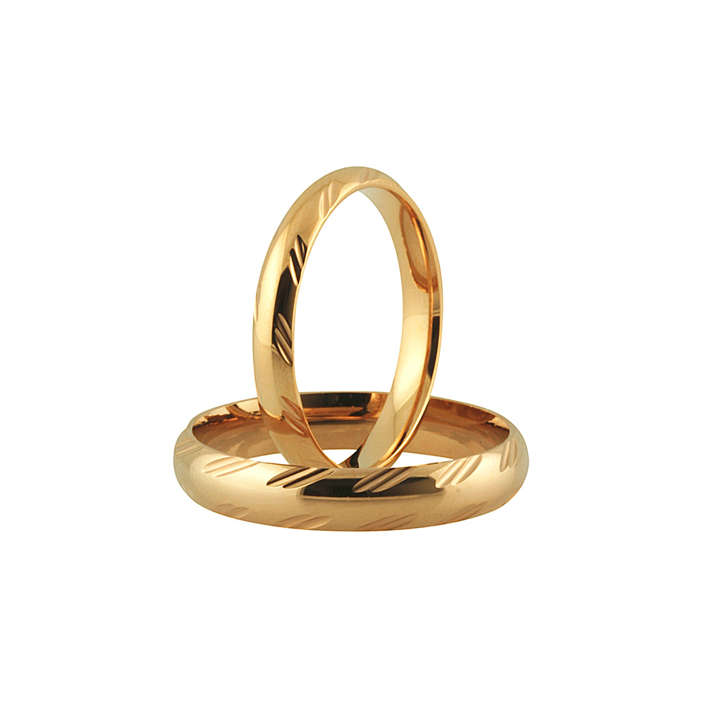 3029-4K - Mönstrad ring i rödguld