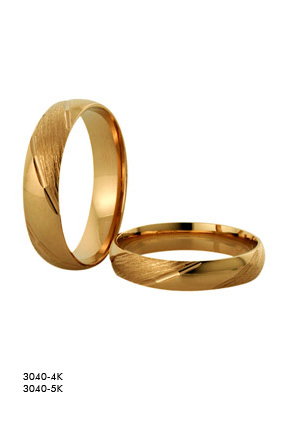 3040-4K - Mönstrad ring i rödguld