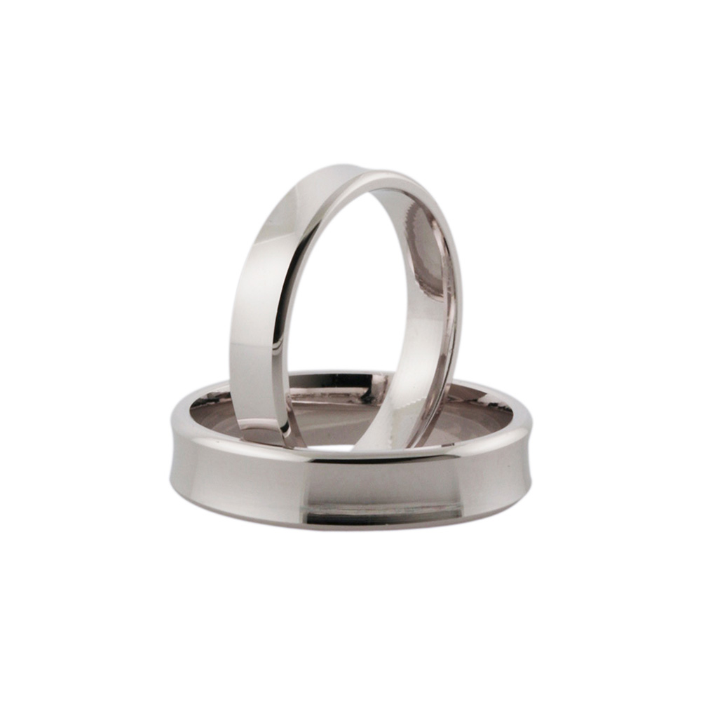 3054-4K - Bred slät ring i vitguld
