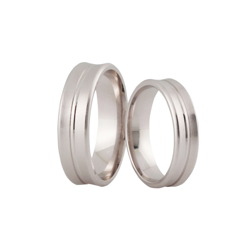 3055-6K - Bred mönstrad ring i vitguld