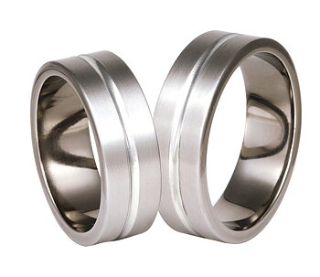 Titanring med Silver TS73-7