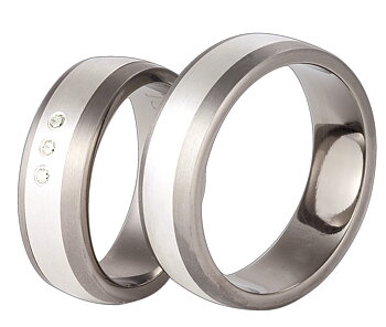 Titanring med Silver TS69-7