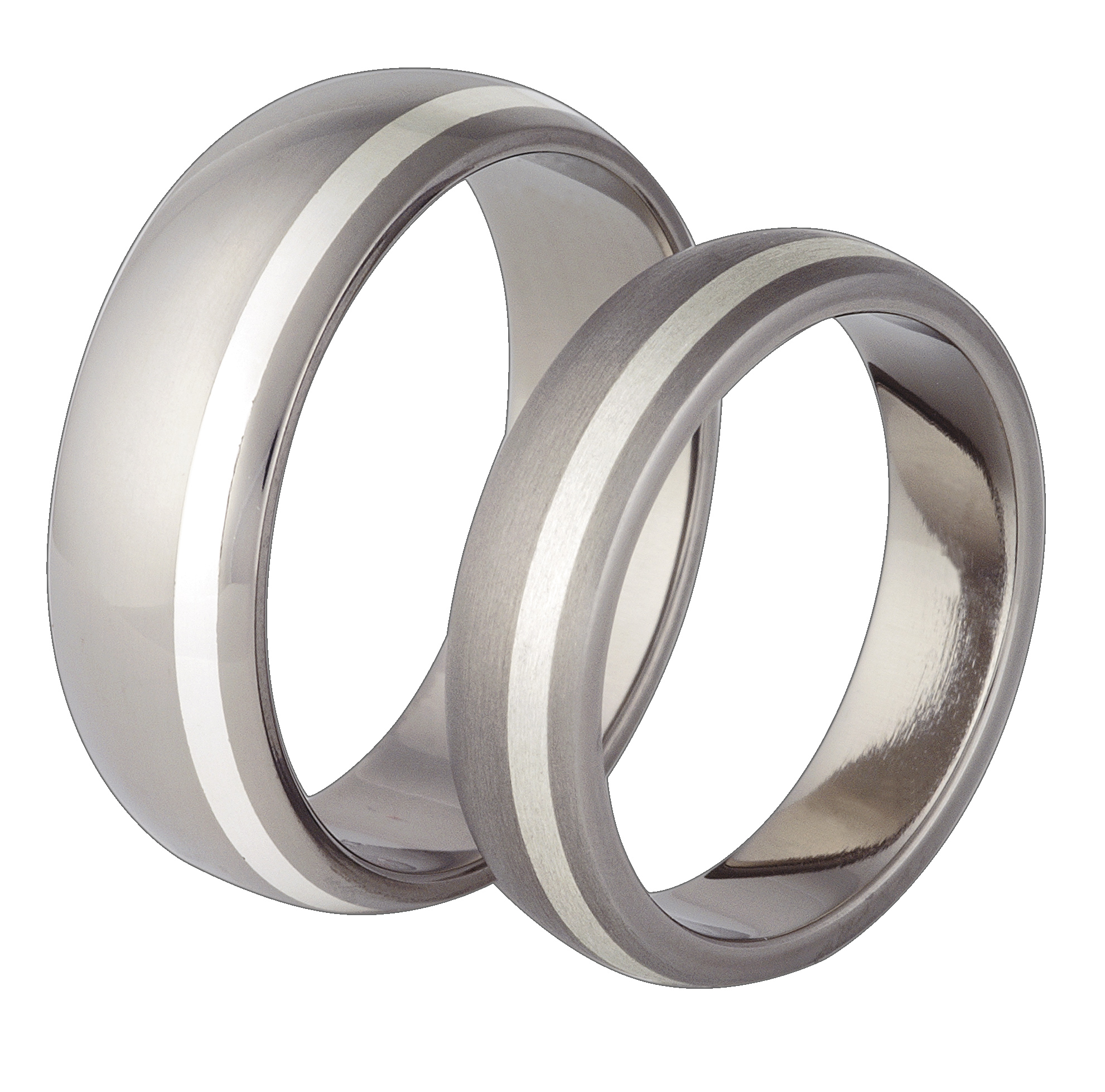Titanring med Silver TS63-5/ TS64-7