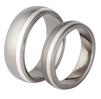 Titanring med Silver TS63-5/ TS64-7