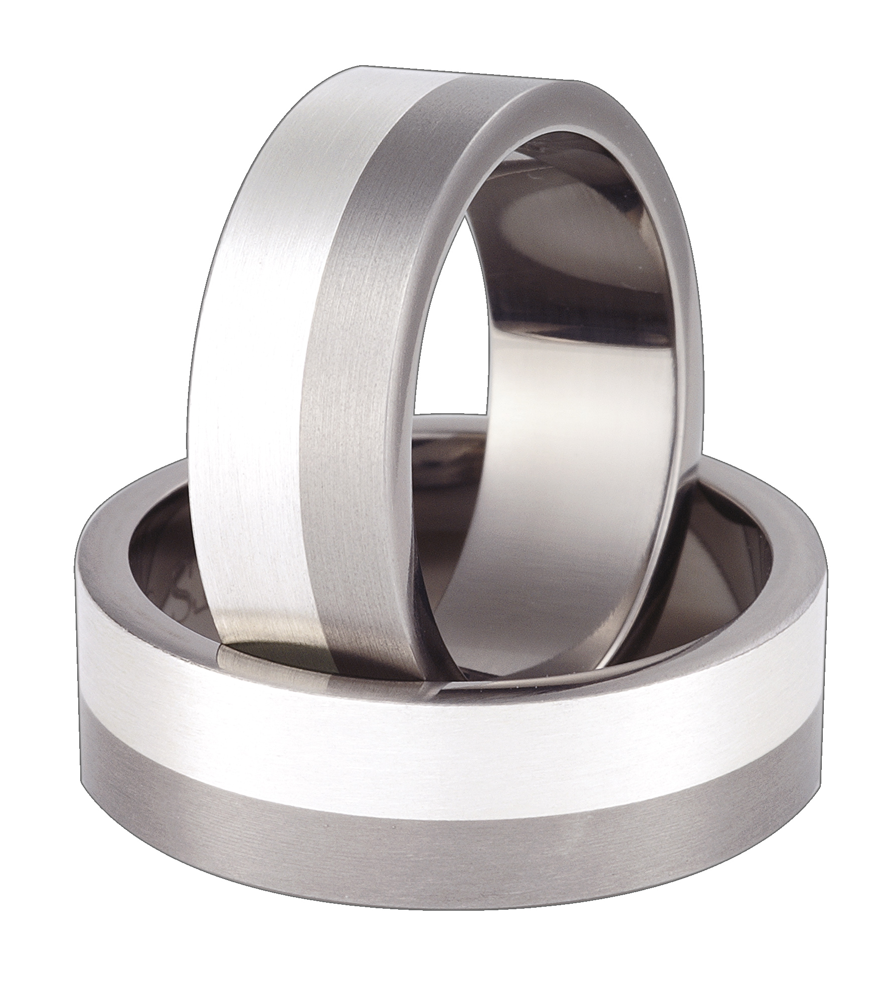 Titanring med Silver TS58-7