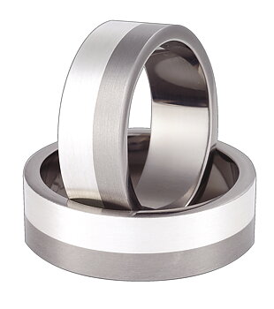 Titanring med Silver TS58-7
