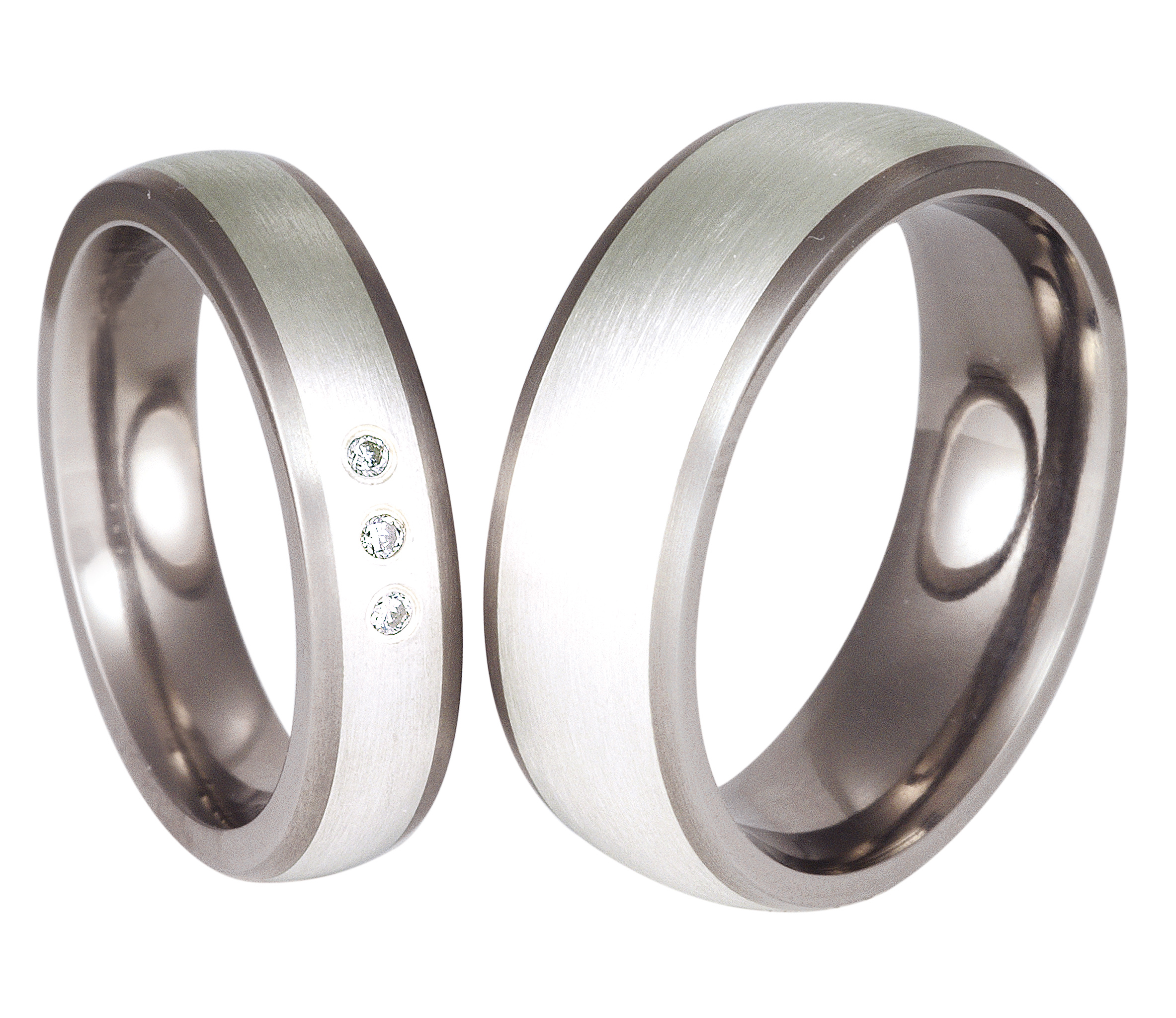 Titanring med Silver TS57-8