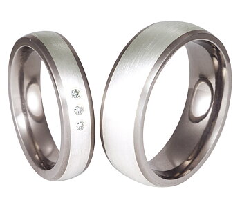 Titanring med Silver TS57-8