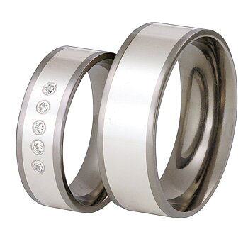 Titanring med Silver TS56-8