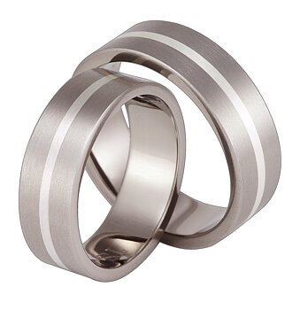 Titanring med Silver TS42-7
