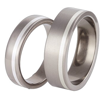 Titanring med Silver TS33-5