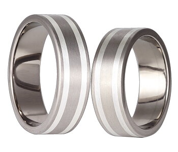 Titanring med Silver TS31-7