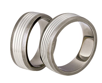 Titanring med Silver TS80-7