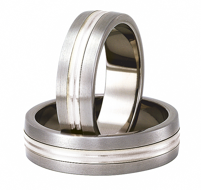 Titanring med Silver TS79-6