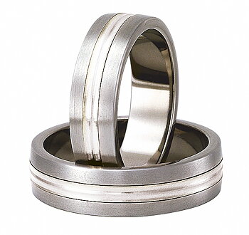 Titanring med Silver TS79-6