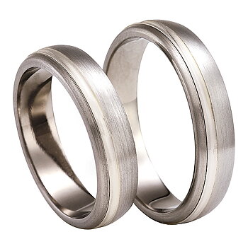 Titanring med Silver TS77-5