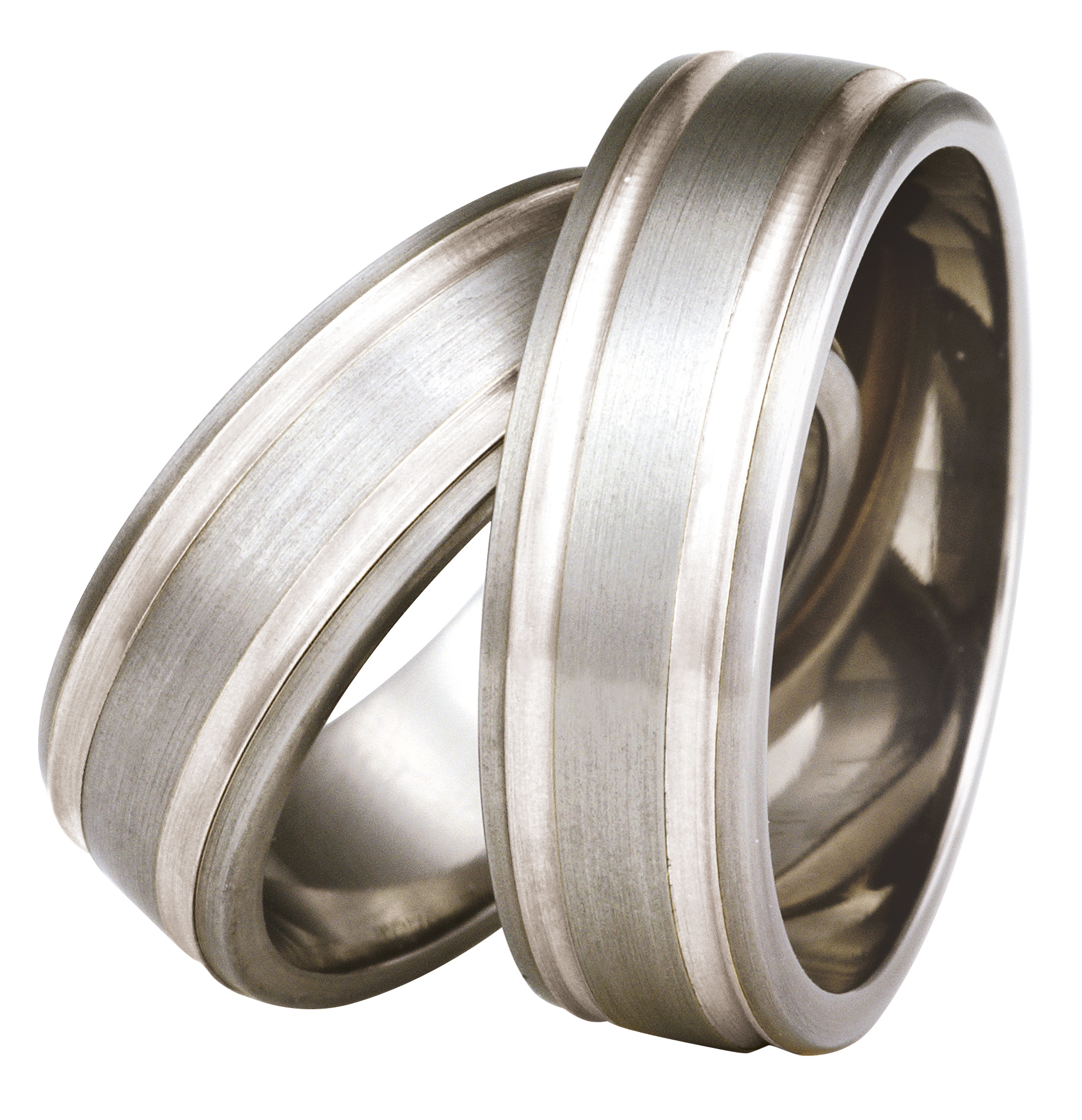 Titanring med Silver TS76-7