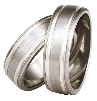 Titanring med Silver TS76-7