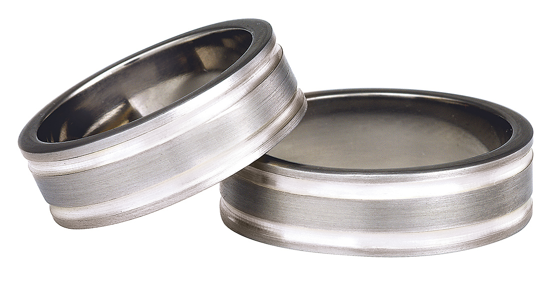 Titanring med Silver TS75-7