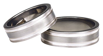 Titanring med Silver TS75-7