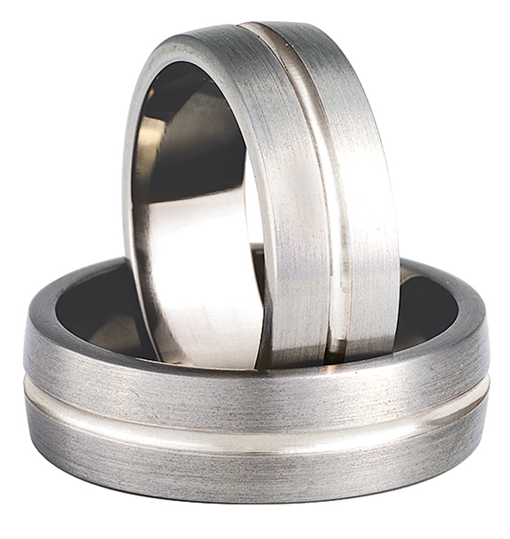 Titanring med Silver TS74-7