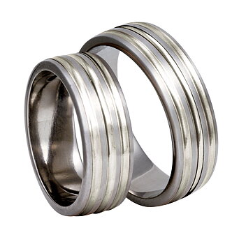 Titanring med Silver TS83-7