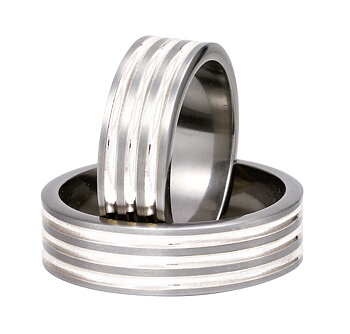 Titanring med Silver TS82-7