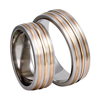 Titanring med Rödguld TRG83-7