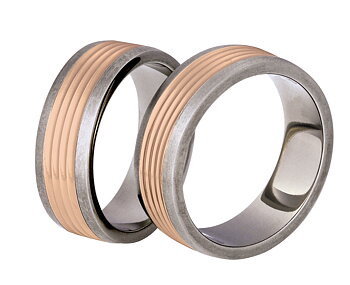 Titanring med Rödguld TRG80-7