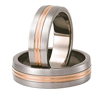 Titanring med Rödguld TRG79-6