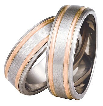 Titanring med Rödguld TRG76-7