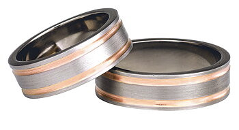 Titanring med Rödguld TRG75-7
