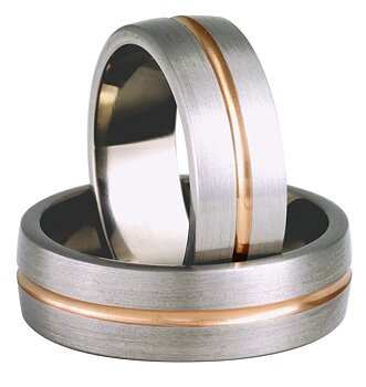 Titanring med Rödguld TRG74-7
